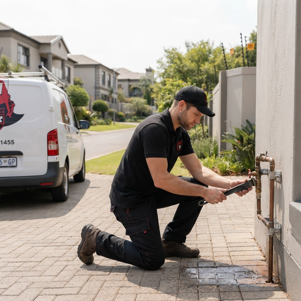 Professional plumbing service standards being applied at a residential property in Sandton.