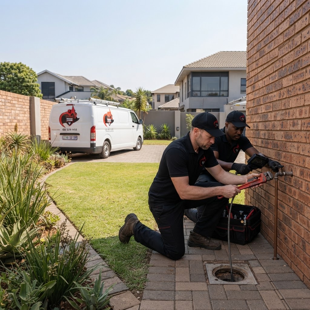 Professional plumbers providing strategic home service solutions for a residential property in Sandton.
