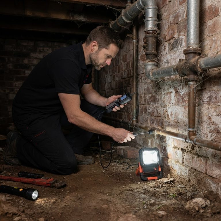 Professional plumber performing expert leak detection services for an older home in Morningside.