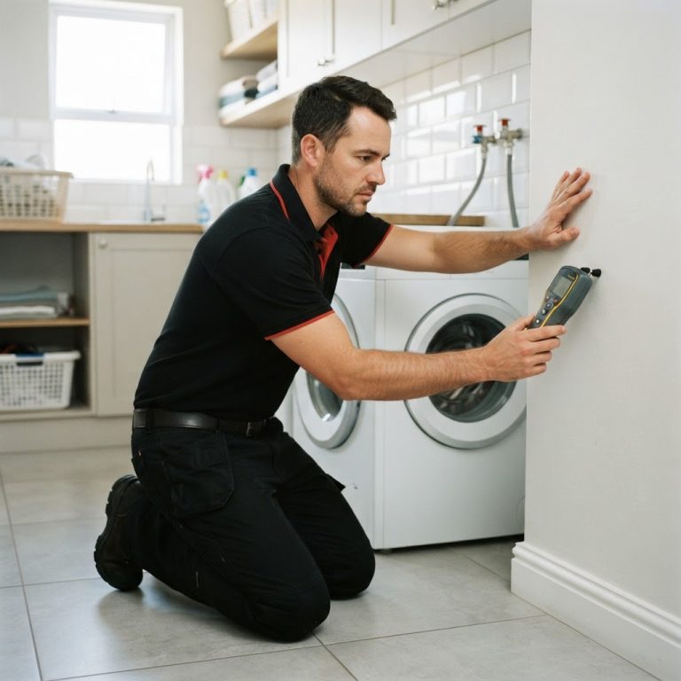 Professional performing advanced leak detection to protect a modern home in Sandton from water damage.